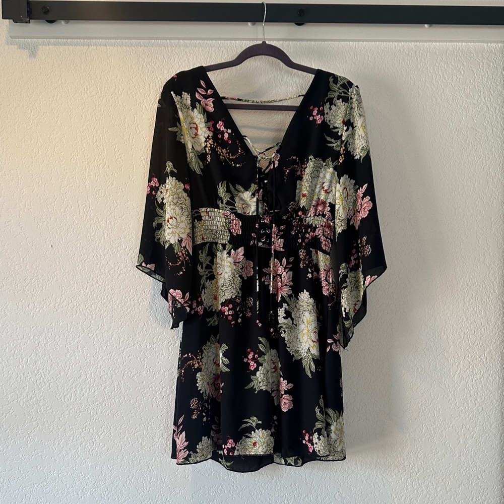 Maurices Black Floral Mini Dress
